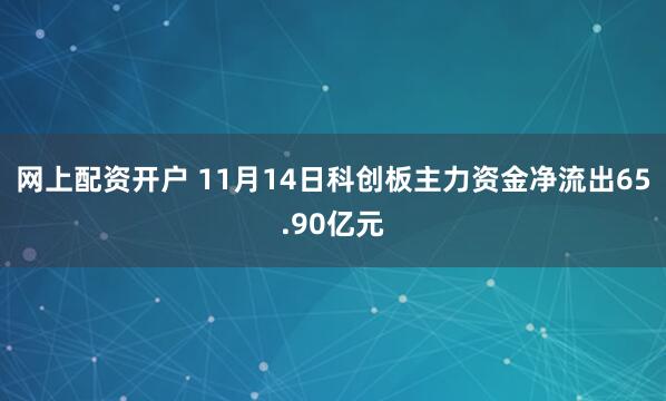 网上配资开户 11月14日科创板主力资金净流出65.90亿元
